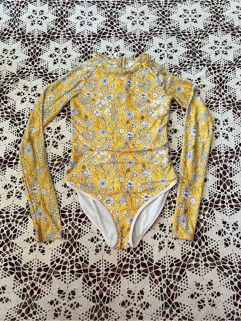 art class Yellow Floral Long-Sleeve One-Piece Swimsuit